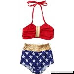 EGELEXY Baby Girls America Flag 2-Pieces Bikini Halter Bathing Suit Swimwear Kids Striped Star Beach Sets Blue B07QDGFCMC